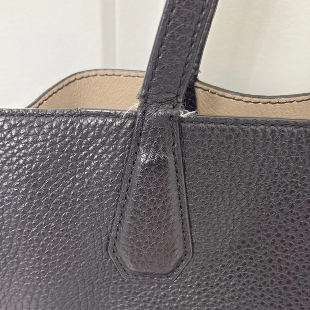 Tory Burch Black Pebbled Leather Tote - Picture 7 of 10